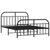 vidaXL Metallbett ohne Matratze mit Fu&szlig;teil Schwarz 160x200 cm