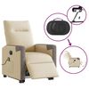 vidaXL Elektrischer Massagesessel mit Aufstehhilfe Creme Stoff