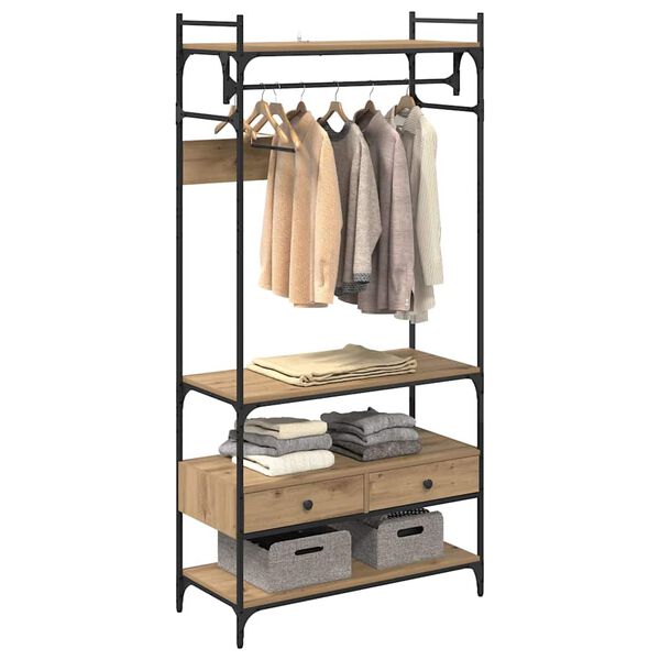 vidaXL Kleiderschrank Artisan-Eiche 89 x 39 x 184.5 cm Holzwerkstoff