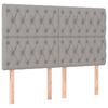 vidaXL Boxspringbett mit Matratze Hellgrau 140x200 cm Stoff