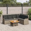 vidaXL 5-tlg. Garten-Lounge-Set mit Kissen Grau Poly Rattan