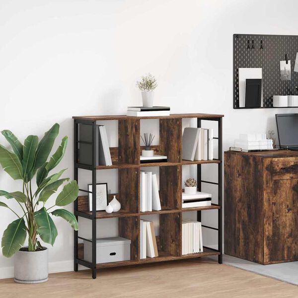 vidaXL B&uuml;cherregal Ger&auml;ucherte Eiche 102 x 32 x 104,5 cm Holzwerkstoff