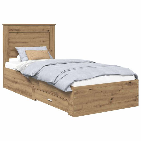 vidaXL Bettgestell mit Schubladen mit Kopfteil Holzwerkstoff