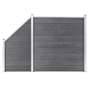 vidaXL WPC Zaun-Set 1 Quadrat + 1 Schr&auml;ge 273x186 cm Grau