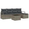 vidaXL Sofa Set 6 stk. 5-Sitzanzahl Grau Poly-Rattan