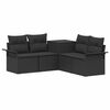 vidaXL Sofa Set 5 stk. Schwarz Polyrattan und Stahl