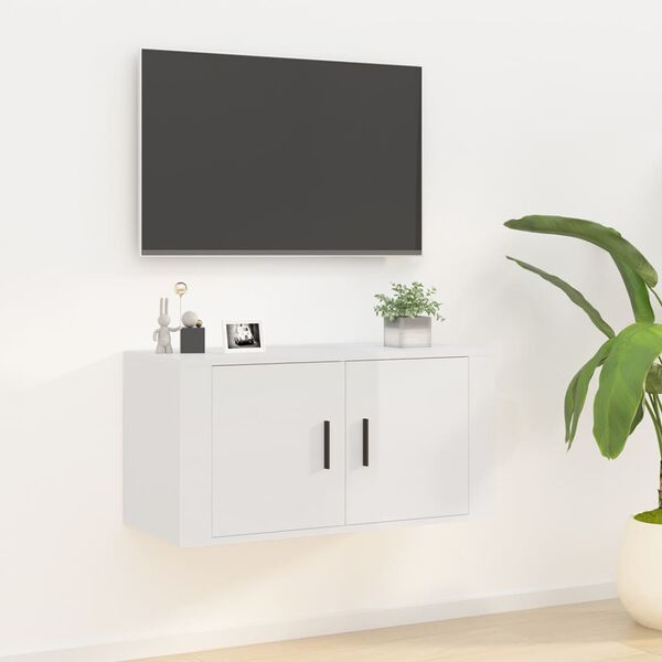 vidaXL TV-Wandschrank Hochglanz-Wei&szlig; 80x34,5x40 cm