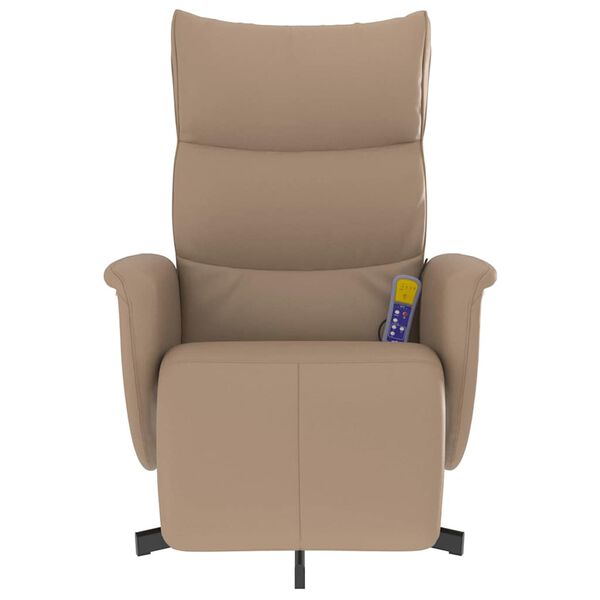 vidaXL Massagesessel mit Fu&szlig;teil Cappuccino-Braun Kunstleder