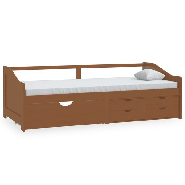 vidaXL Tagesbett 3-Sitzer Schubladen Honigbraun Kiefernholz 90x200 cm