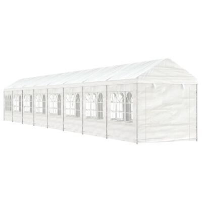 vidaXL Pavillon mit Dach Weiß 17,84x2,28x2,69 m Polyethylen