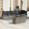 vidaXL Gartensofa-set mit Kissen mit Speicher 8 pcs Grau Poly-Rattan
