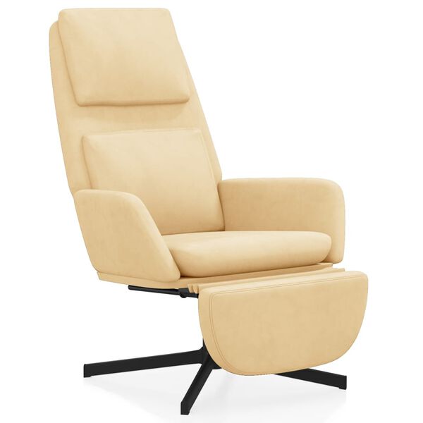 vidaXL Relaxsessel mit Fu&szlig;st&uuml;tze Cremewei&szlig; Samt