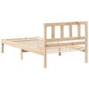 vidaXL Bettrahmen mit Kopfteil Braun 90 x 200 cm Massives Kiefernholz