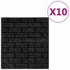 vidaXL 3D Tapete Ziegelstein Selbstklebend 10 Stk. Schwarz
