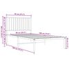 vidaXL Bettgestell mit Kopfteil Metall Schwarz 90x190 cm