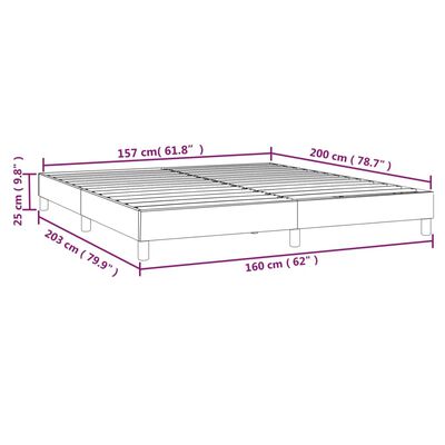 vidaXL Bettgestell Braun 160x200 cm Kunstleder