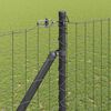 vidaXL Zaun mit Pfosten Grau 1,6 x 10 m Stahl und PVC