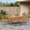 vidaXL Garten Essgruppe 9 pcs Grau Poly Rattan
