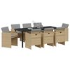 vidaXL Garten Essgruppe 9 pcs Beige Poly-Rattan