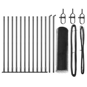vidaXL Sechseckzaun mit Betonsockel 25 x 0,6 m PVC-beschichteter Stahl
