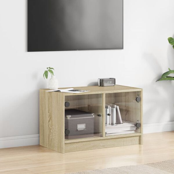 vidaXL TV-Schrank mit Glast&uuml;ren Sonoma-Eiche 68x37x42 cm