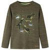 Kinder-Langarmshirt Dunkles Khaki Melange 104