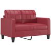 vidaXL 2-Sitzer-Sofa mit Zierkissen Weinrot 120 cm Kunstleder