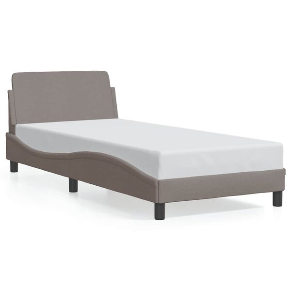vidaXL Bettgestell mit Kopfteil "Dover" Taupe 90x200 cm Stoff