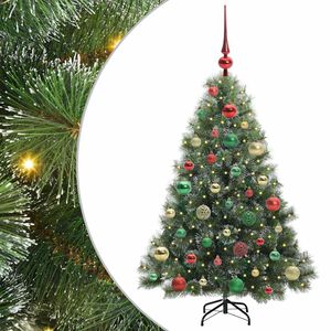 vidaXL Künstlicher Weihnachtsbaum mit 150 LEDs Grün 120 cm PE und PVC