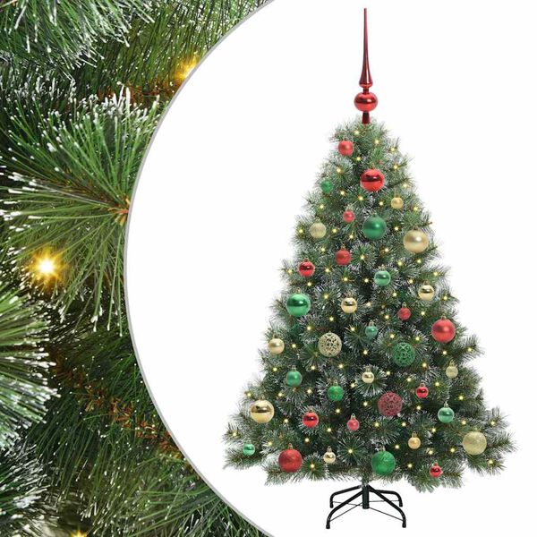 vidaXL Künstlicher Weihnachtsbaum mit 150 LEDs Grün 120 cm PE und PVC