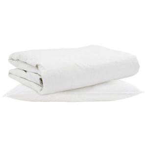 vidaXL Sommerdecke mit Kissen 2 pcs Wei&szlig; Daunenfeder