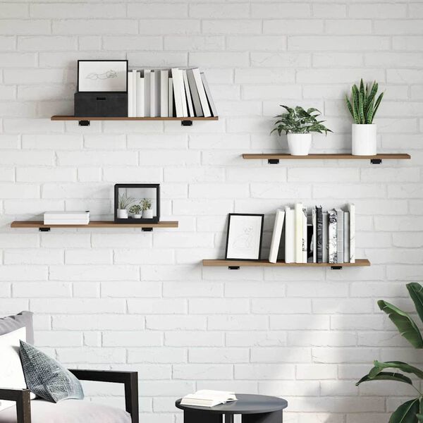 vidaXL Regalbrett 4 pcs Braun 80 x 20 x 1,5 cm Holzwerkstoff