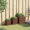 vidaXL Pflanzk&uuml;bel 3 Stk. Braun Poly Rattan