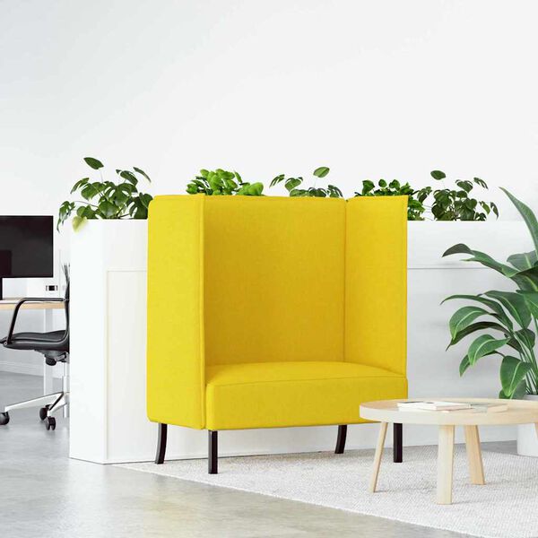 vidaXL Hoher R&uuml;cken Sofa 101cm Hellgelb Stoff