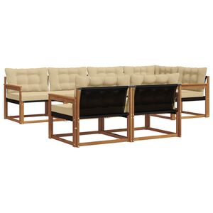 vidaXL Outdoor-Sofagarnitur 7 stk. Natur und Beige