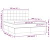 vidaXL Boxspringbett mit Matratze & LED Hellgrau 160x200 cm Samt