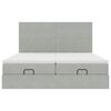 vidaXL Ottoman-Bett mit Matratzen & LEDs Hellgrau 200x200 cm Samt