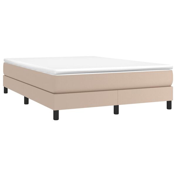 vidaXL Boxspringbett Matratze Cappuccino-Braun 140x190cm Kunstleder