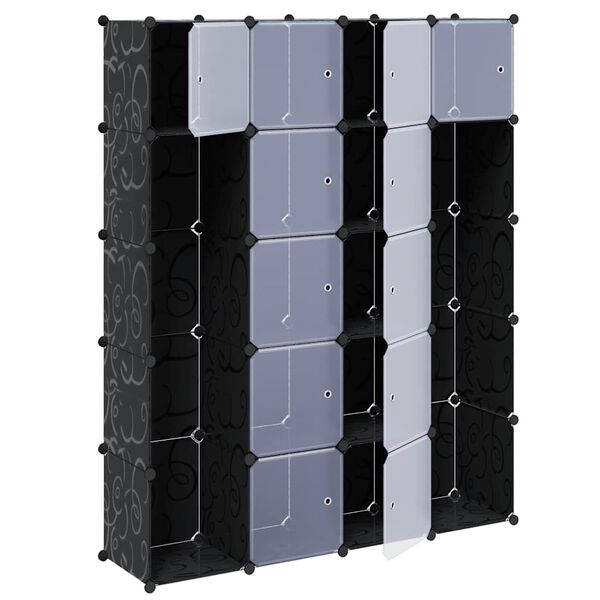 vidaXL Modularer Schrank mit 14 F&auml;chern schwarz/wei&szlig; 37x146x180,5cm