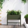 vidaXL Hochbeet Gartenpflanzer Olivgr&uuml;n 60 x 26 x 45 cm Stahl