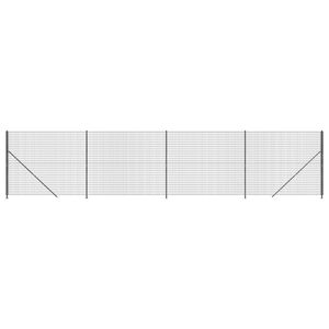 vidaXL Maschendrahtzaun mit Bodenflansch Anthrazit 1,6x10 m