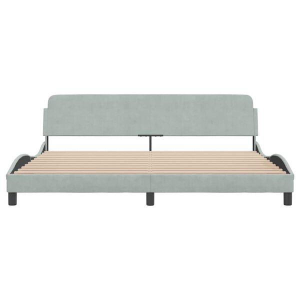 vidaXL Bettgestell "Dover" Hellgrau 200x200 cm Samt