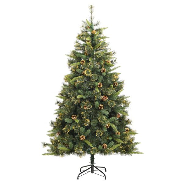 vidaXL K&uuml;nstlicher Weihnachtsbaum Klappbar mit Zapfen 180 cm