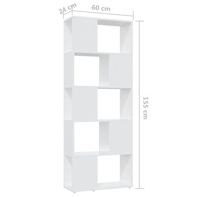 vidaXL Bücherregal Raumteiler Weiß 60x24x155 Holzwerkstoff