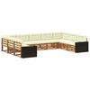 vidaXL Outdoor-Sofagarnitur 9 pcs Natur und Creme Massivholz Akazie