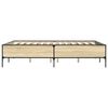 vidaXL Bettgestell Sonoma-Eiche 150x200 cm Holzwerkstoff und Metall