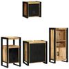 vidaXL Badezimmerm&ouml;bel Set mit Regal 4 pcs Braun Massivholz Mango