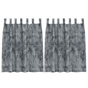 vidaXL Samtvorh&auml;nge mit Vorh&auml;ngen 2 pcs Silber Grau 140 x 140 cm Samt