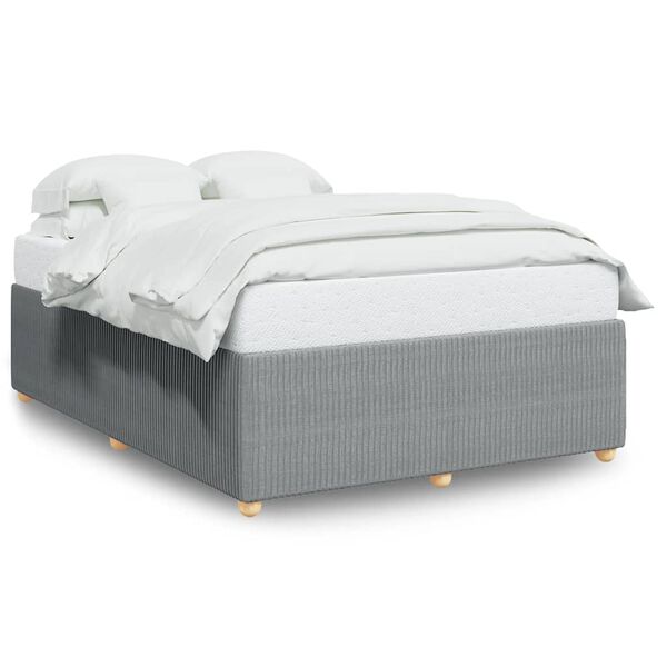 vidaXL Bettgestell ohne Matratze Hellgrau 160x200 cm Stoff