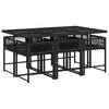 vidaXL 7-tlg. Garten-Essgruppe mit Kissen Schwarz Poly Rattan